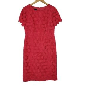 Talbots pink floral eyelet lace dress